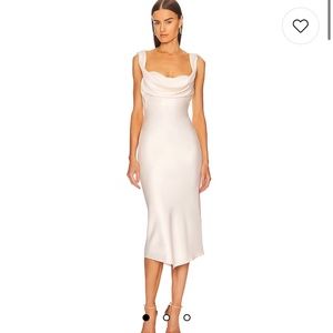 x REVOLVE Kylen Midi Dress in Ivory Michael Costello